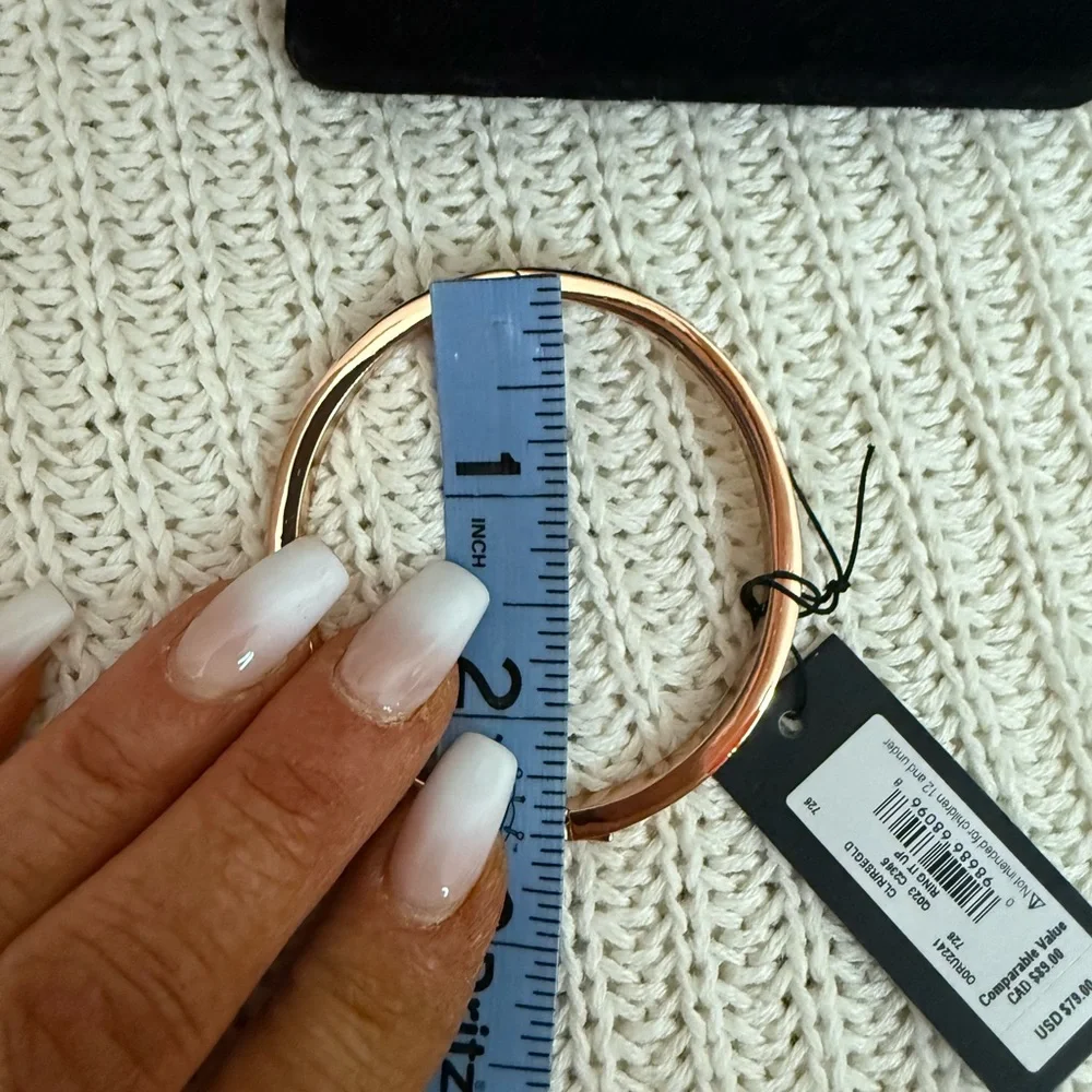 kate spade NWT New York Rose Gold Hinged Bangle Bracelet - Pink Pouch